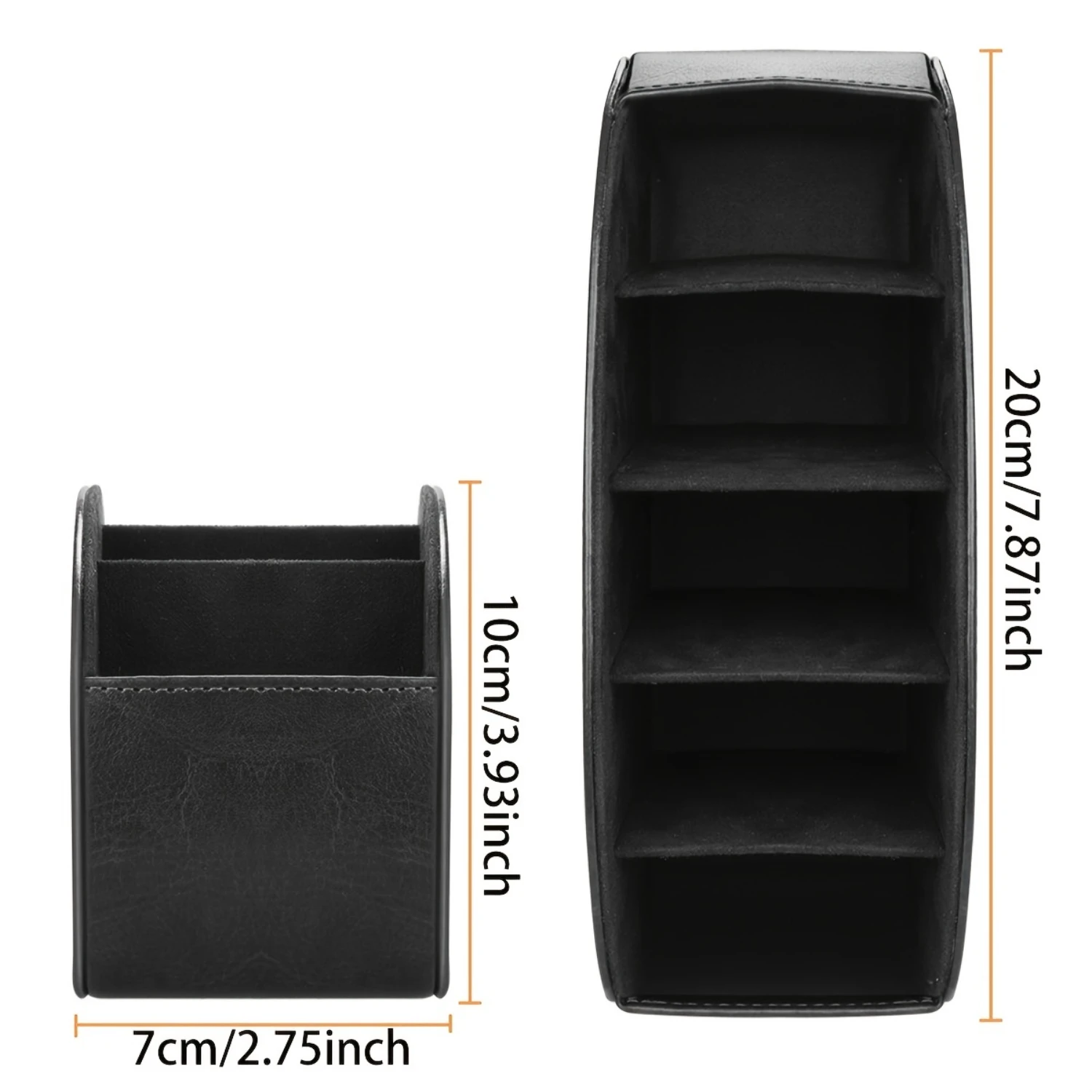 5 Compartment PU Leather Caddy Desktop Organizer for TV, DVD, Blu-Ray, Media Player, Heater Controllers