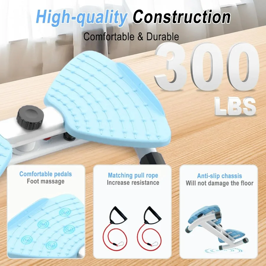 Waist Twister Machine with Resistance Bands - 300 lbs Weight Capacity, Non-Slip Twist Board, Noiseless Ab Twister for Belly Fat