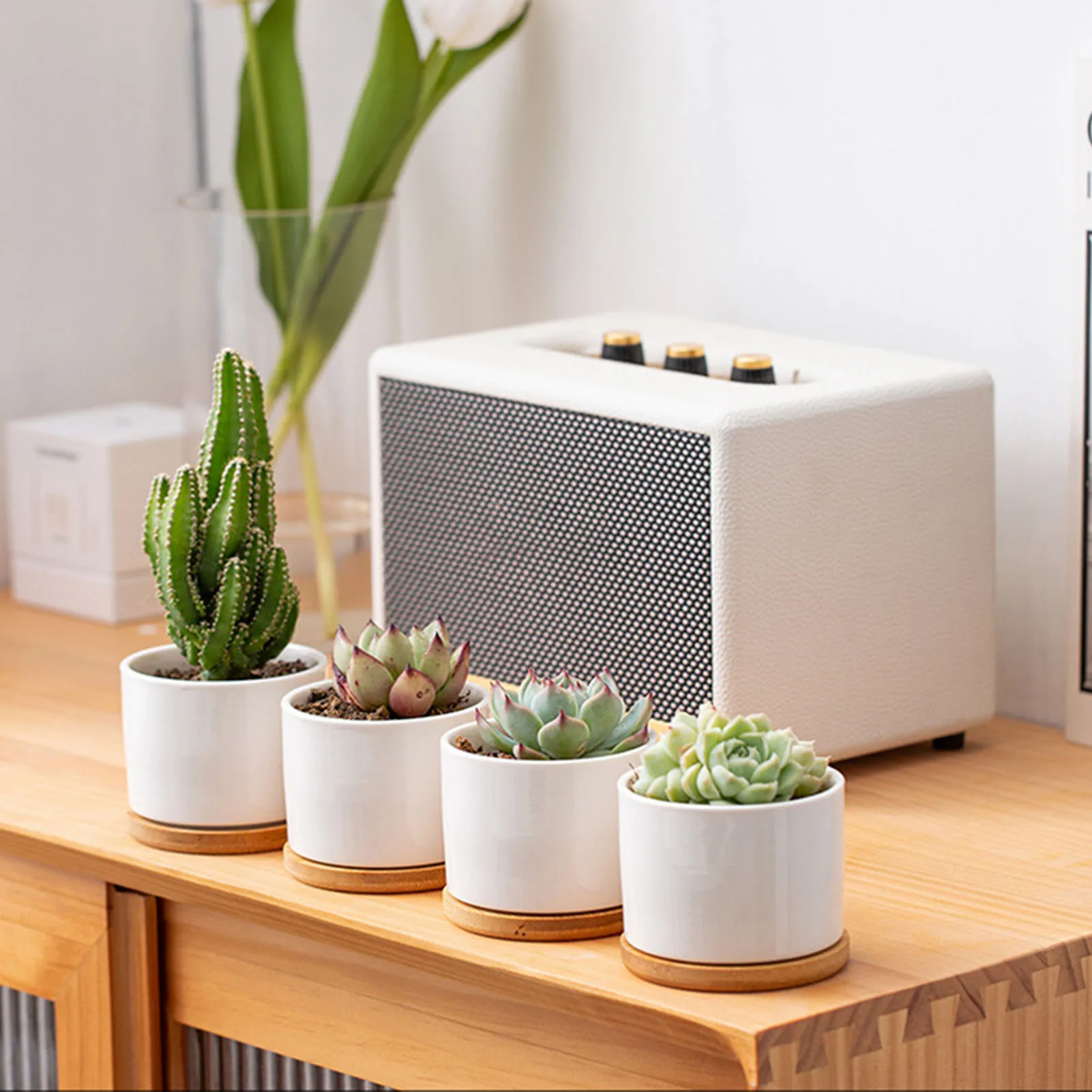 8x6cm Mini Flowerpot Simple White Ceramic Round Bottom Flowerpot For Succulent Plant Cactus Cute Gardening Planting Supplies 8x6cm Mini Flowerpot Simple White Ceramic Round Bottom Flowerpot For Succulent Plant Cactus Cute Gardening Planting Supplies