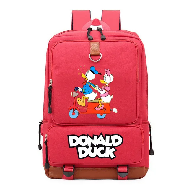 Saludos Amigos Donald Duck Casual School Bags Novelty Funny Cartoons Paint  Travel Bag with Crossbody Bag and Pen Case 3Pcs/Set for Boys Aged 7 to 15