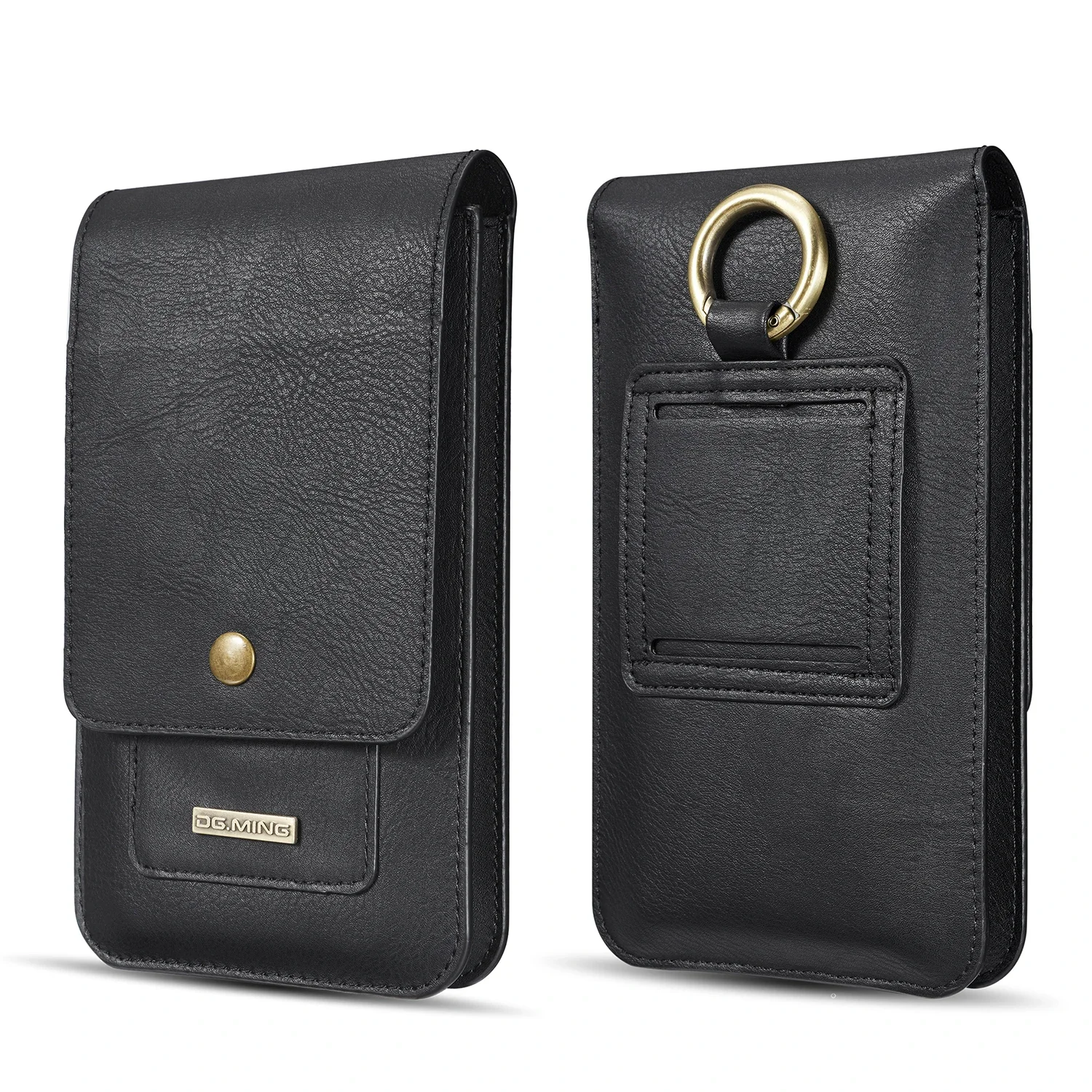 Universal Leather Wallet Phone Case with Belt Clip - Holster Pouch for Outdoor Sports and Running