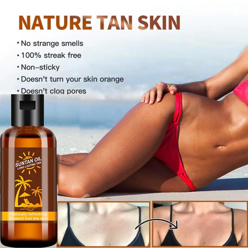 35ml Self Tanning Body Oil Natural Sun Lotion Long Lasting Face