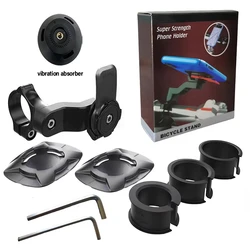 Universal Bike and Motorcycle Phone Mount - Secure Handlebar Cell Phone Clamp (Black Holder Max)