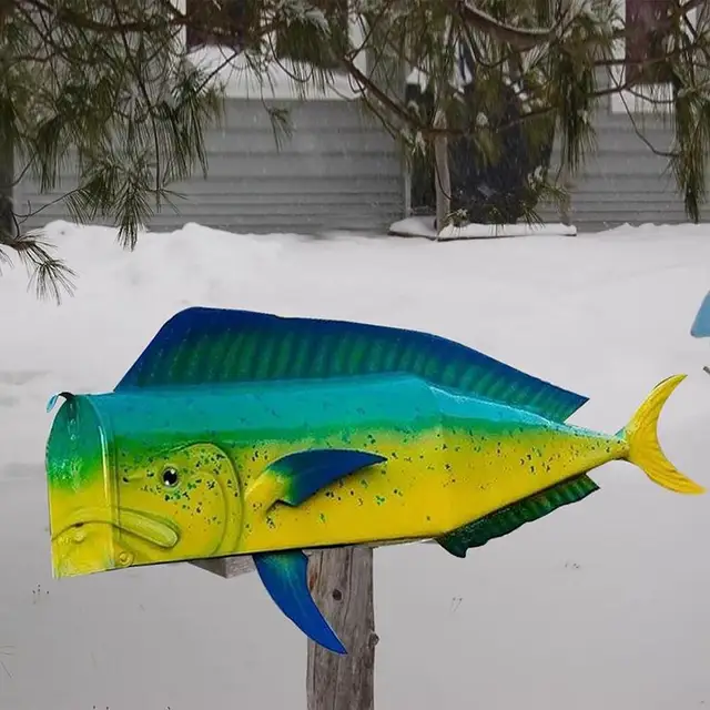Hal Postafiókok Kívülről A Kerti Otthoni Dekorációhoz Fémhorgászat Levélbox Studry Színes Halműalapok Külső Parkokhoz - Image 5