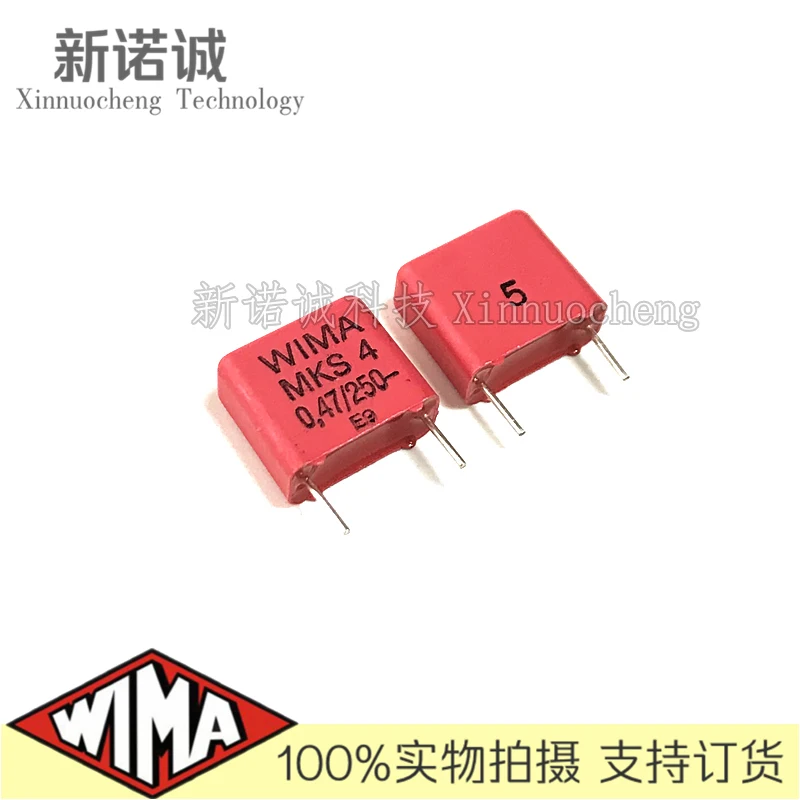 WIMA MKS4 – 4 Condensatori A Film 0,47uF (470nF) 250V, Passo 5% 10mm, Made In Germany