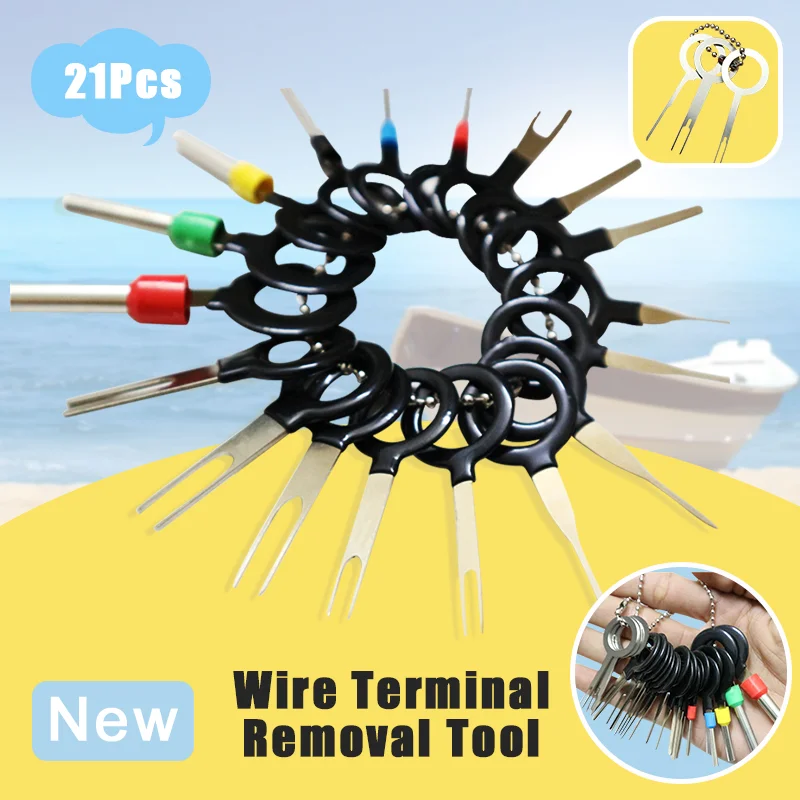 Car Plug Terminal Removal Tool Pin Needle Retractor Pick Electrical Wire Puller Hand Tools Kit 21Pcs
