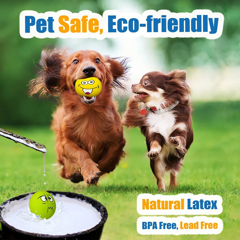 6 Pcs Latex Dog Squeaky Toys Rubber Soft Dog Toys Chewing Squeaky Toy Fetch Play Balls Toy for Puppy Small Pets Dog Accessories 5
