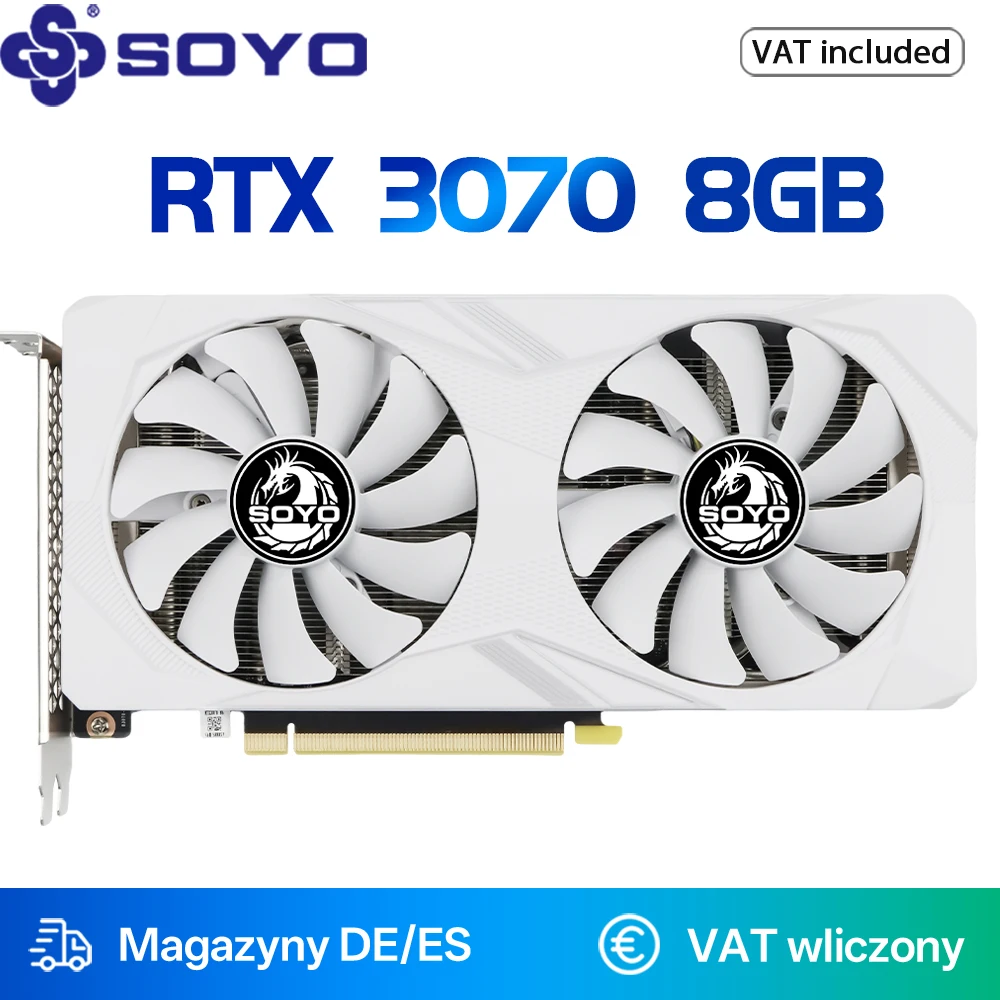 Nowe karty graficzne SOYO do gier NVIDIA GeForce RTX 3070 8GB GDDR6 256-bitowe GPU do komputerów stacjonarnych, komponenty komputerowe RTX3070
