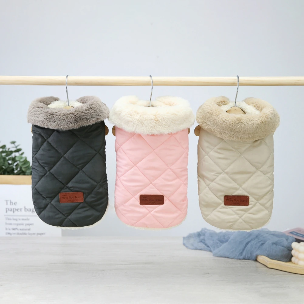 

Warm Chihuahua Dog Cat Clothes Winter Fur Collar Small Dogs Puppy Coat Thick Cotton Pet Jacket Outfits Clothes for Small Dog Pug