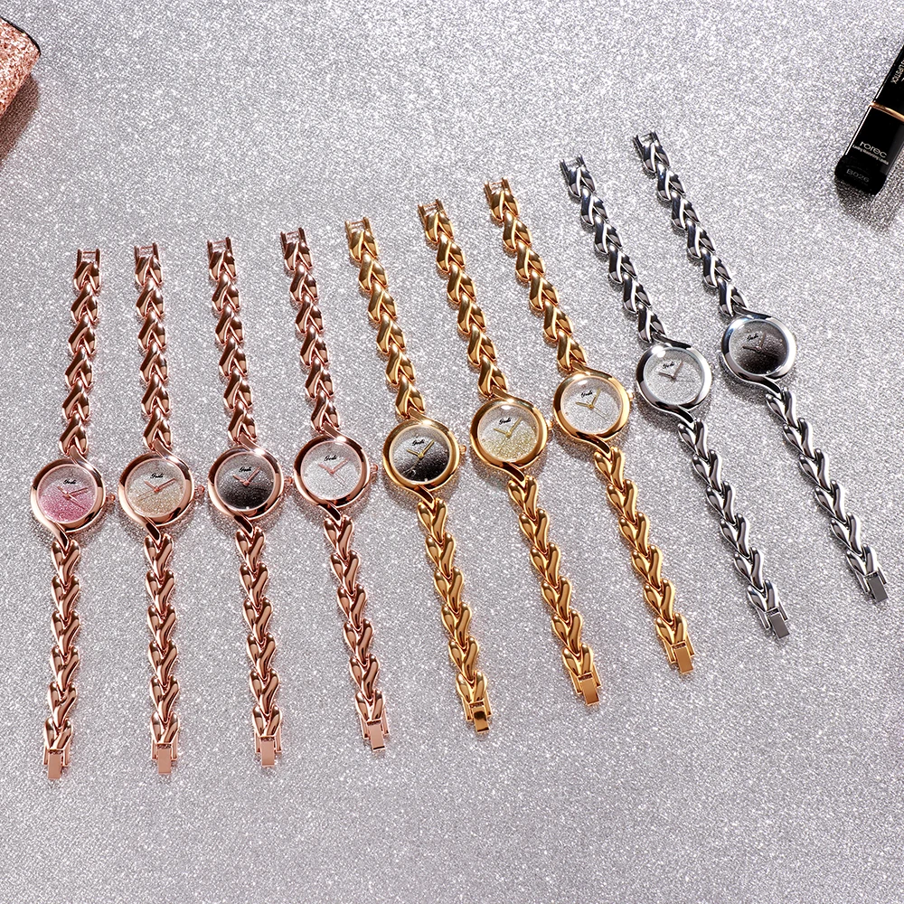 Luxury Rose Gold Women Watches Love Heart Shaped Alloy Strap Gradient Color Dial 30M Water Resistance Fashion Quartz Wrist Watch