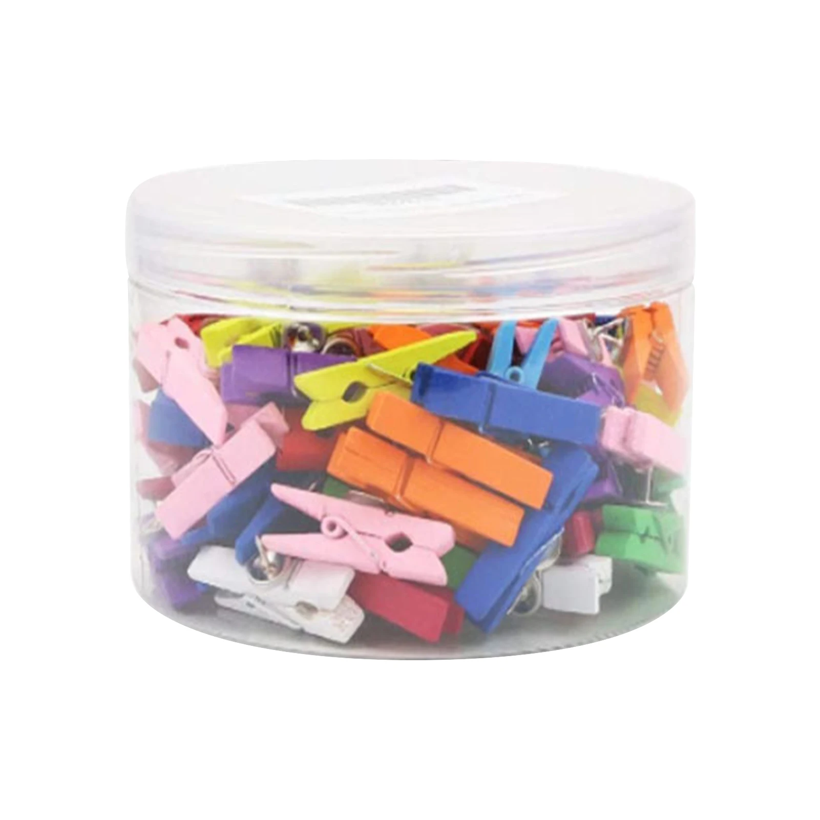 

50pcs/can Photo Craft Artwork Reusable Random Color Stationery Bulletin Classroom Notes Push Pin Practical With Wooden Clip