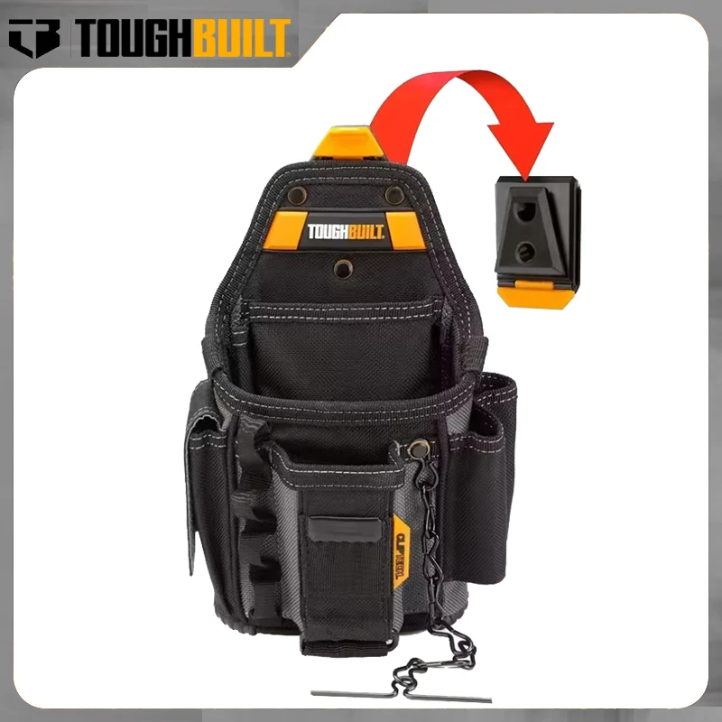 TOUGHBUILT TB-CT-34 Small Electrician Pouch Adjustable 13 Pockets 6-Layer Construction Multifunctional Storage Tool Bag