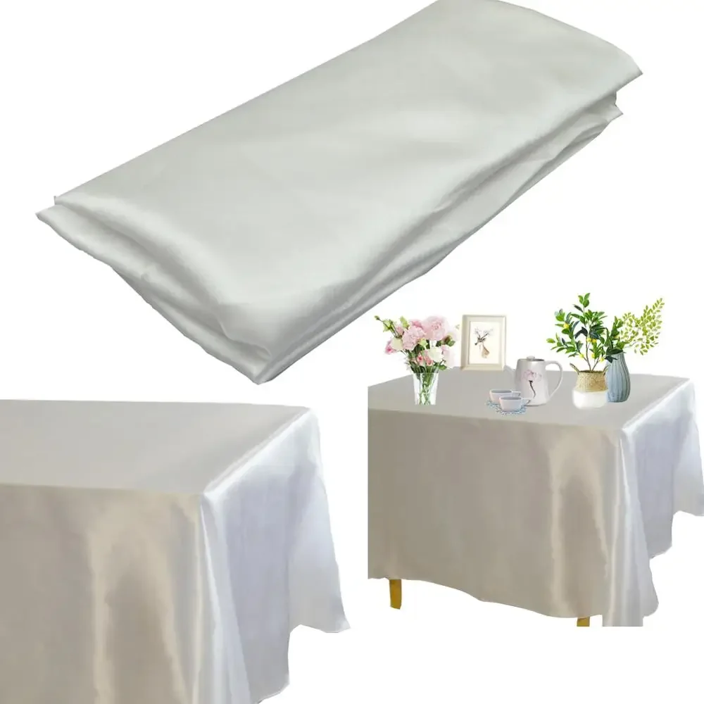 Rectangle Satin Tablecloth Overlays Wedding Banquet Tapete Home Dining Table Cover Christmas Halloween Birthday Table Cloth table cloth rectangular tablecloth
