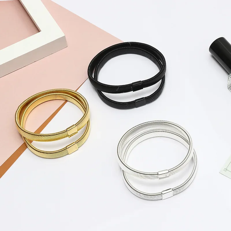 2pcs Men Elasticated Arm Band Unisex Elasticated Shirt Sleeve Holder Stretchy Elastic Metal Sleeve Garters Clothing Accessories