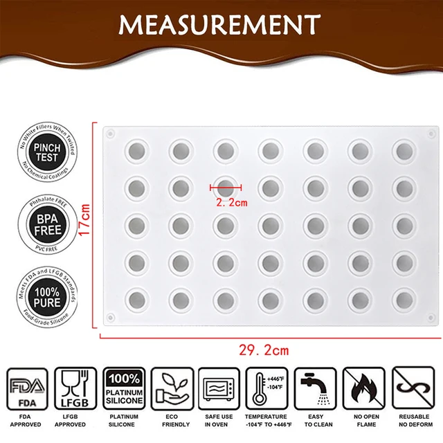 Silicone Backform 30 Löcher - Pralinenform Für Schokolade, Parfait & Eis