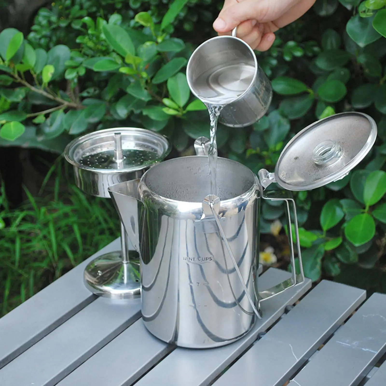 

Portable Camping Coffee Cup French Filter Coffee Maker Cookware
