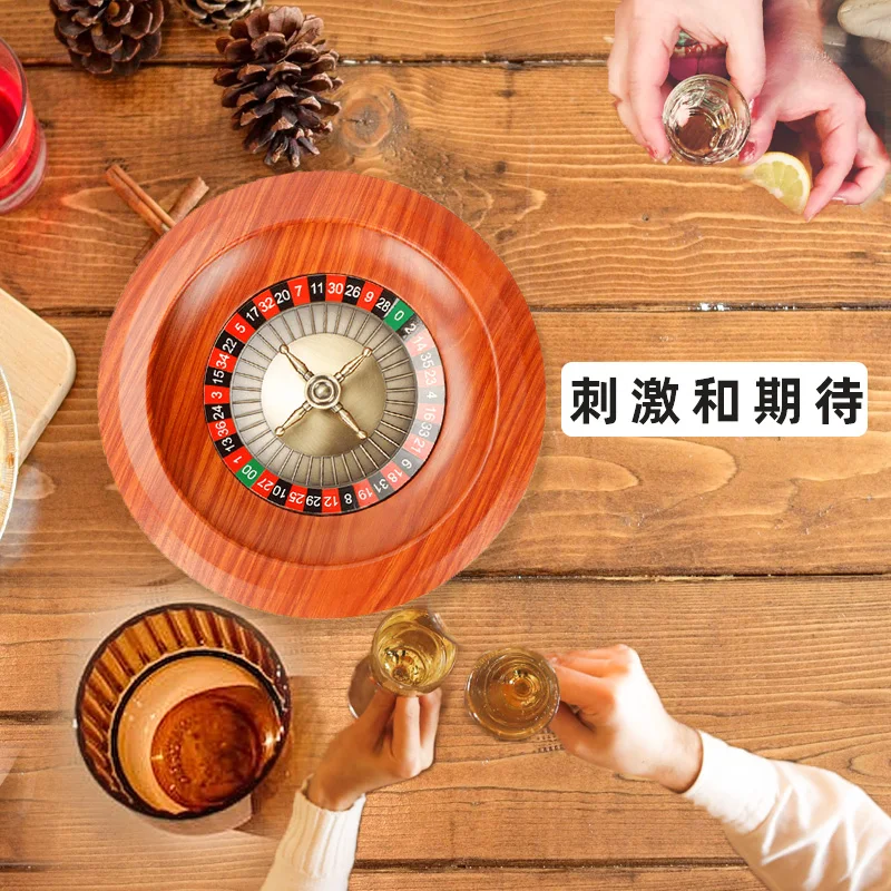 Russian Roulette 12 Inch Drinking Toy Event Lucky Draw Lucky Wheel Entertainment Game Props Russian Wheel Wooden