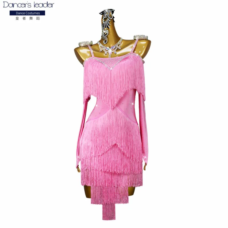 

Latin Dance Dress Woman Sexy Off-the-shoulder Dance Suit Adult Professional High-end Custom Cha-cha Tango Stage Costume Skirt