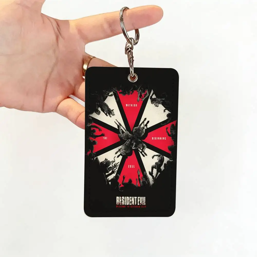 Game R-Resident Evil Umbrella PU-Kartenhalter mit Schlüsselanhänger für Bankkarte, U-Bahn, Buskarte, Zugangskarten-Schutzhülle – Detail 4