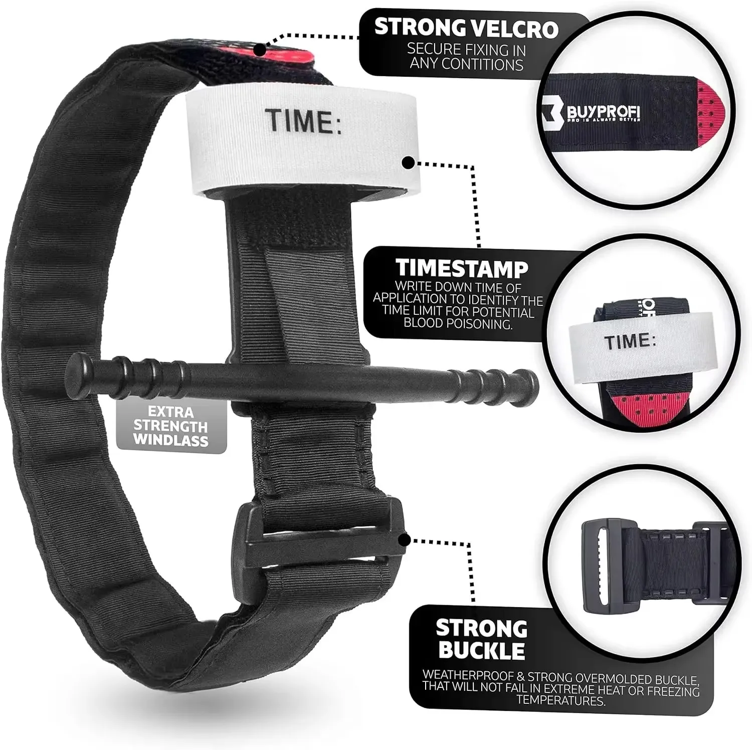 Tactical Emergency Tourniquet Aluminum Rod One-Handed Operation Spinning First-Aid Supplies Rescue Life Outdoor Survival Tool
