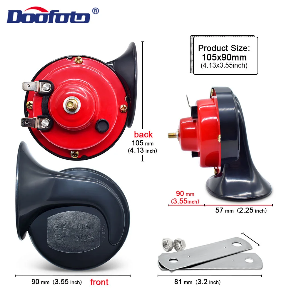 Waterproof Horn 2pcs Universal Loud Car 12V Electric Snail Train Super Loud for Motorcycle Car Truck SUV Boat