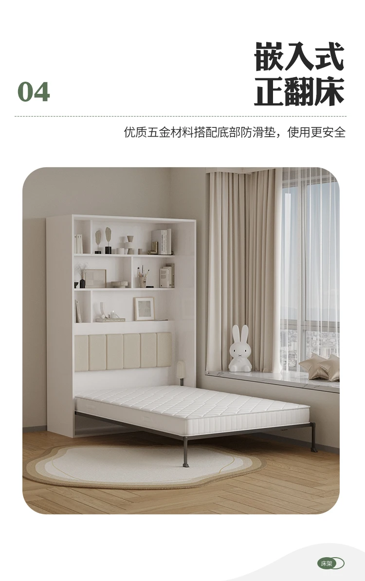 Full Murphy Bed With Closet Organizer With Drawers Full Size Bed Space-Saving Sleeping Arrangement For Multipurpose Bed