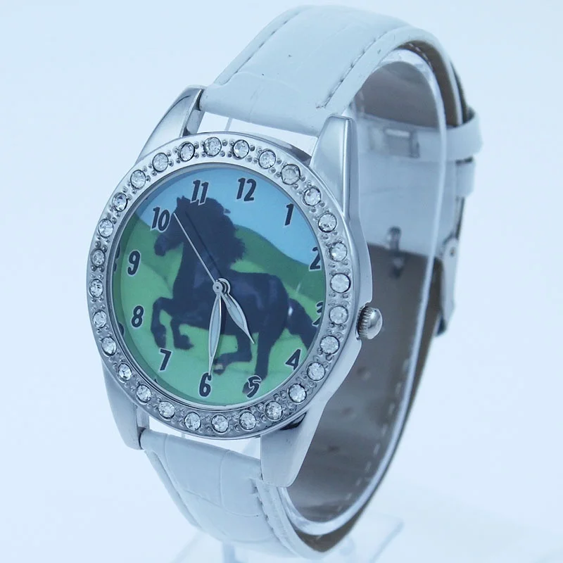 Kids Children Fashion Watches Quartz Leather Strap Wrist Watch Boys Girls Watches Cartoon Watches Horse Dial 3