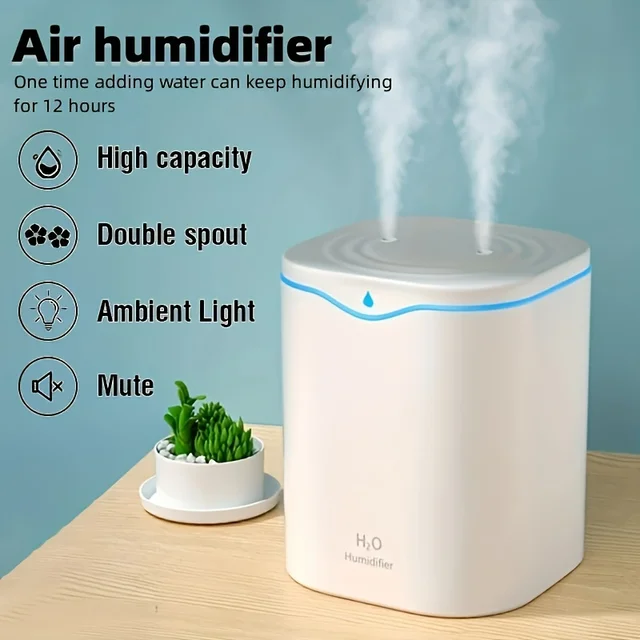 1 Mute 2000ML Large Capacity USB Humidifier With Fog Volume, Single/double Spray Air Purification Desktop Aromatherapy Seve 1