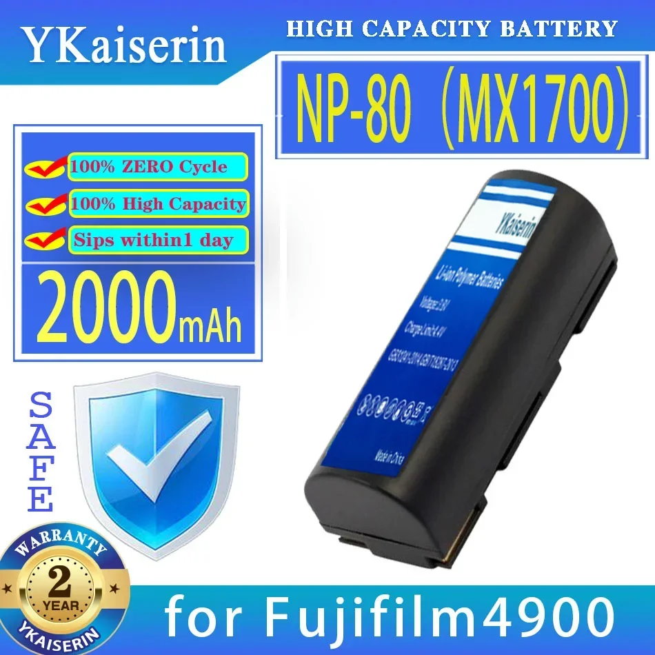 

YKaiserin Battery NP-80 (MX1700) 2000mAh for Fujifilm Fuji FinePix 4900 4800 for Zoom MX-1700 MX-2700 MX-2900 MX-4800 R-D1