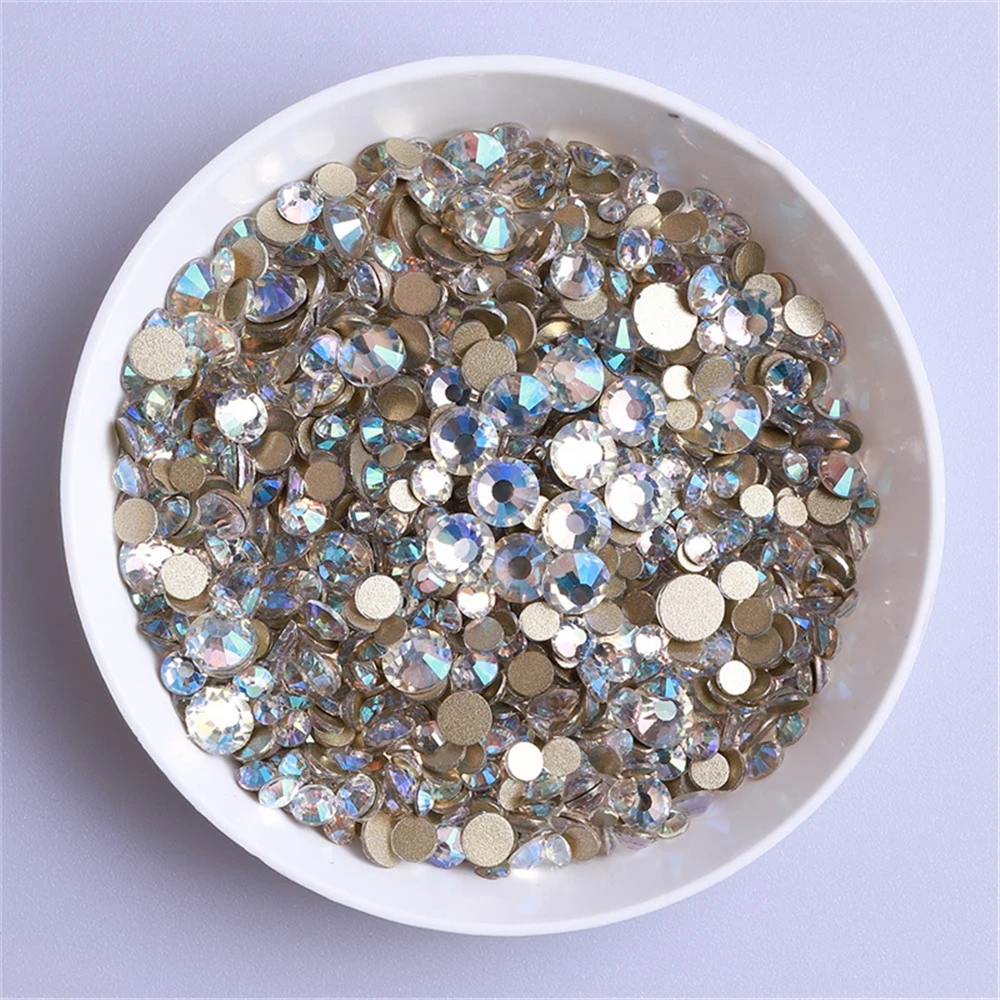 1440 Stück Mix Size SS3-SS20 Glas-Strasssteine mit flacher Rückseite, glitzernd, blaues Mondlicht, Diamant, nicht Hotfix-Strasssteine für Nagelkunst – Detail 4