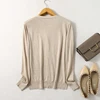 Women Sweater Mulberry Silk Cashmere Blend Solid Colors V Neck Buttons Down Long Sleeve Knit Cardigan Top Coat Warm XL XXL LY049 4