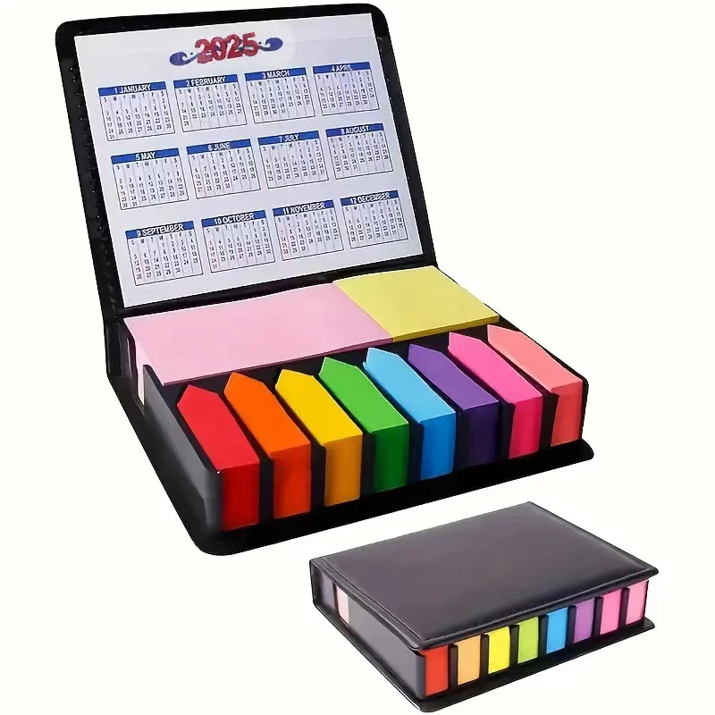 Colorful Stickers 1 Set Convenience Organization Multi-Color Leather Packaging Box Calendar 2025 and More