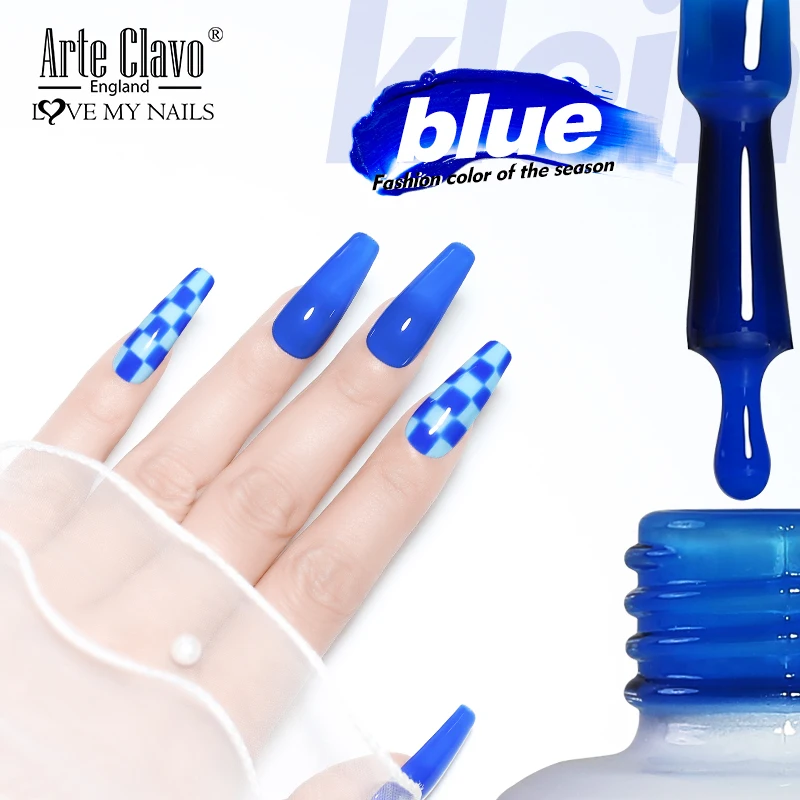 Arte Clavo Blue Color Series Gel Nail Polish Long Lasting Varnish Lacquer Gel Top Base Coat Soak Off Nail Art Design Manicure 2