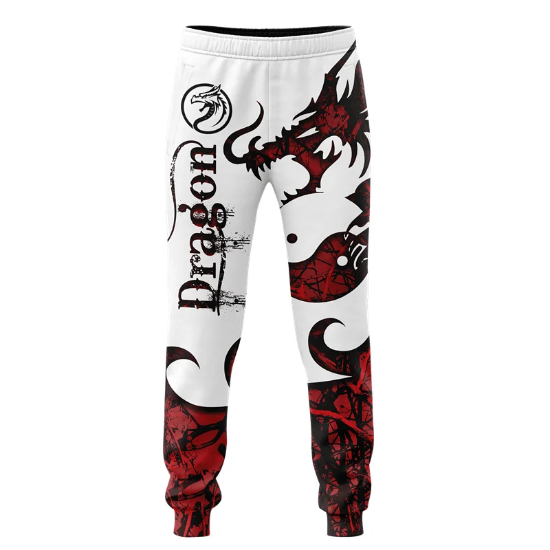 

Spring and Autumn Sports Pants Dungeon Dragon Tattoo 3D Printing Men's Sports Pants Unisex Street Leisure Sports Jogging Pants