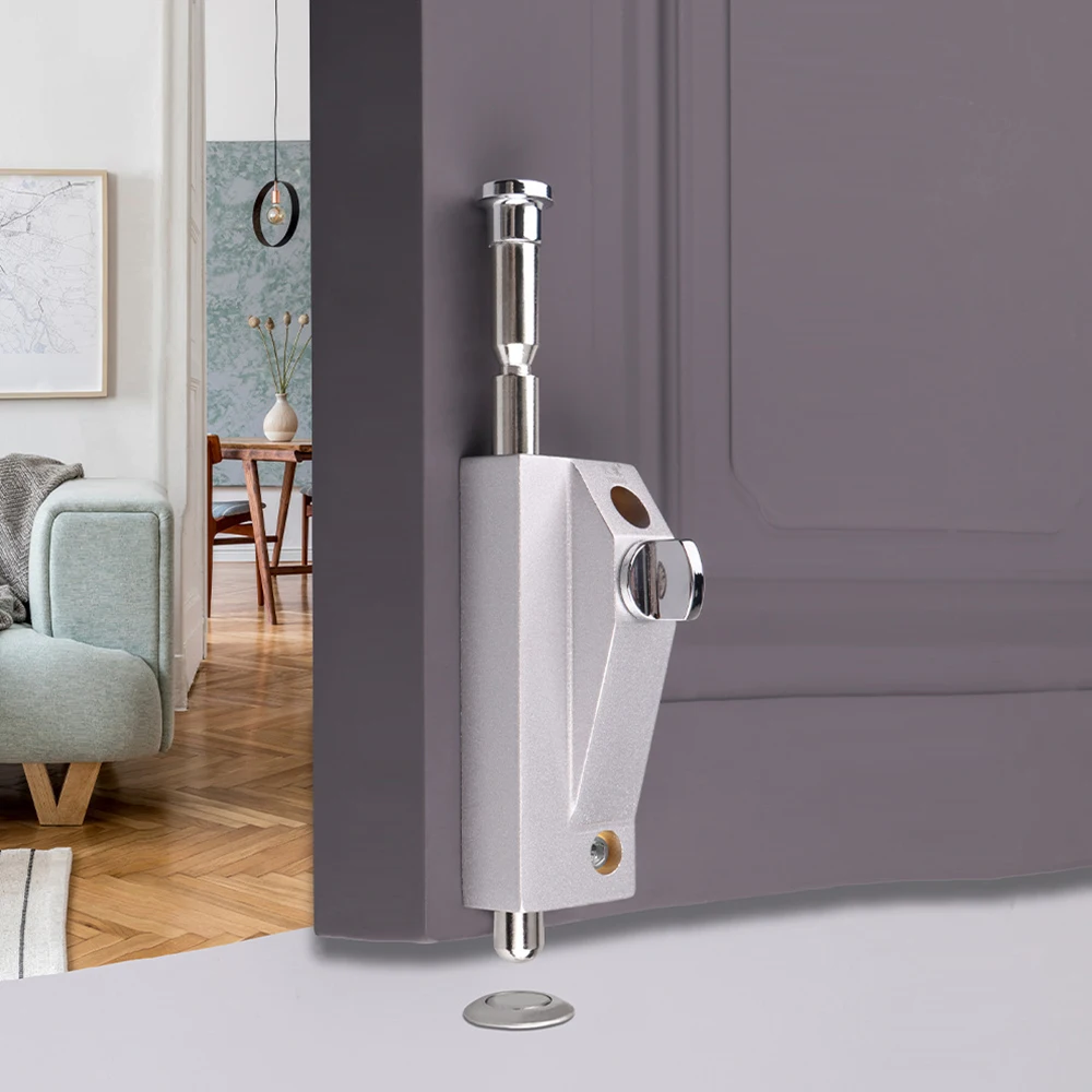Cerradura Al Piso Para Vidrio De Acero Inoxidable Color Negro - Fastem