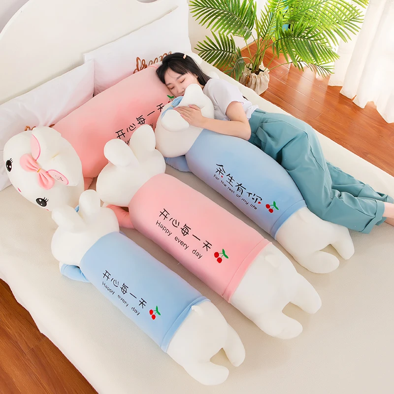 

125cm Cute Soft Lying Rabbit Plush Toys Office Nap Stuffed Animal Pillow Home Comfort Cushion Christmas Gift Doll Kids Girl