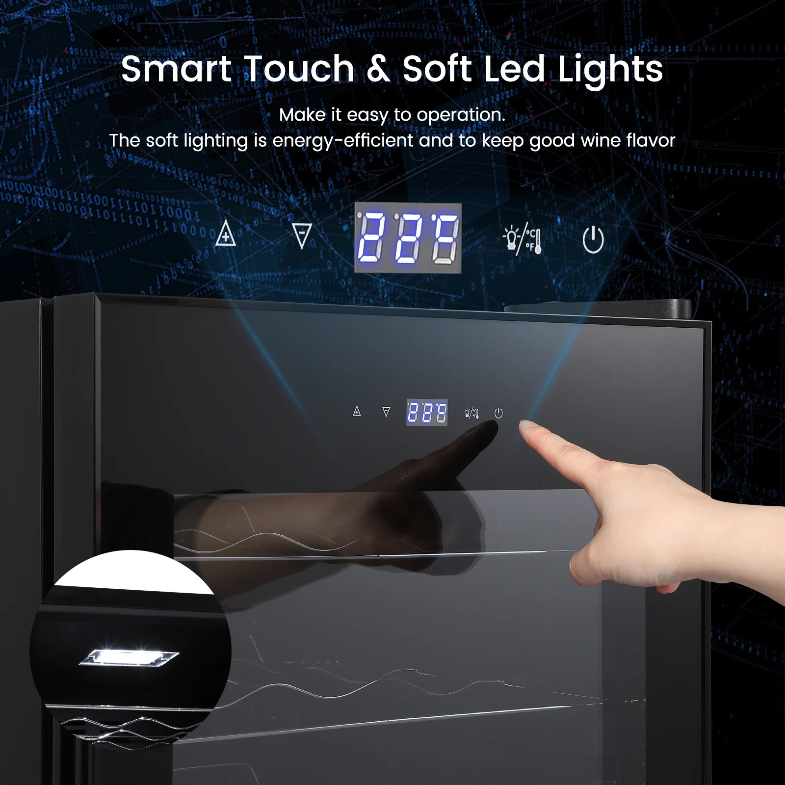 24-Bottle Compressor Wine Cooler Refrigerator Freestanding Beverage Fridge with Digital Temperature Control and Full Glass Door