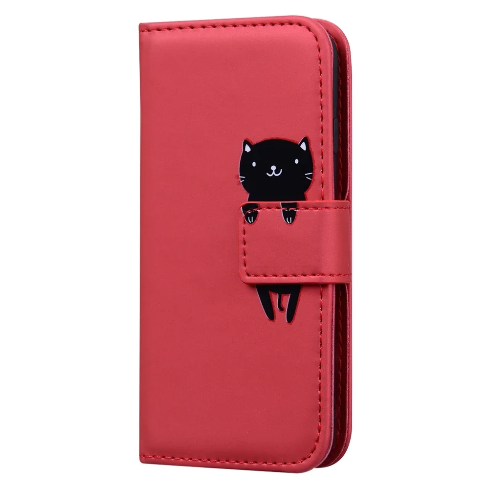 Kawaii Cat Animal Wallet Flip Leather Phone Case - Women's Stylish Back Cover