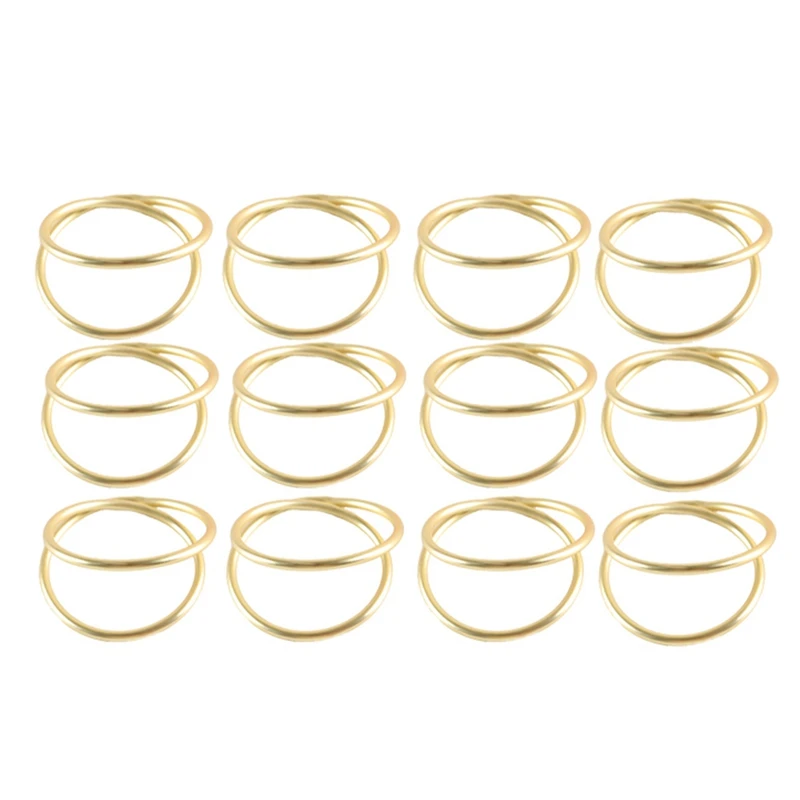 

12 Pack Simple Design Napkin Rings Gold For Wedding Thanksgiving Christmas Party Dinner Table Durable High Guality