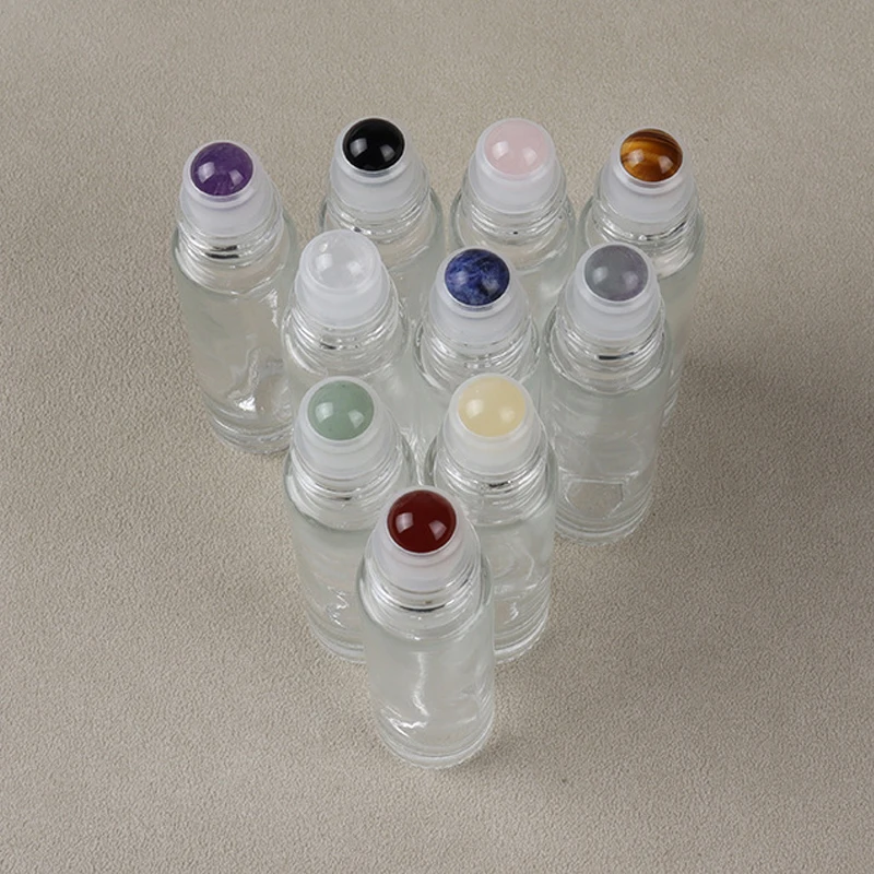 에센셜 오일 병 유리병, 옥 롤러 볼, 향수병 롤 온 병, 여행용 투명 병, 5ml, 10ml
