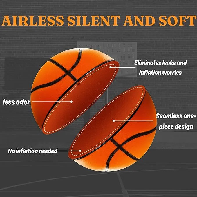 Grooved Silent Basketball Number 7 Airless Foam Basketball Indoor Training Silent Ball Quiet Dribbling Mute Bouncing Xmas Gift 5