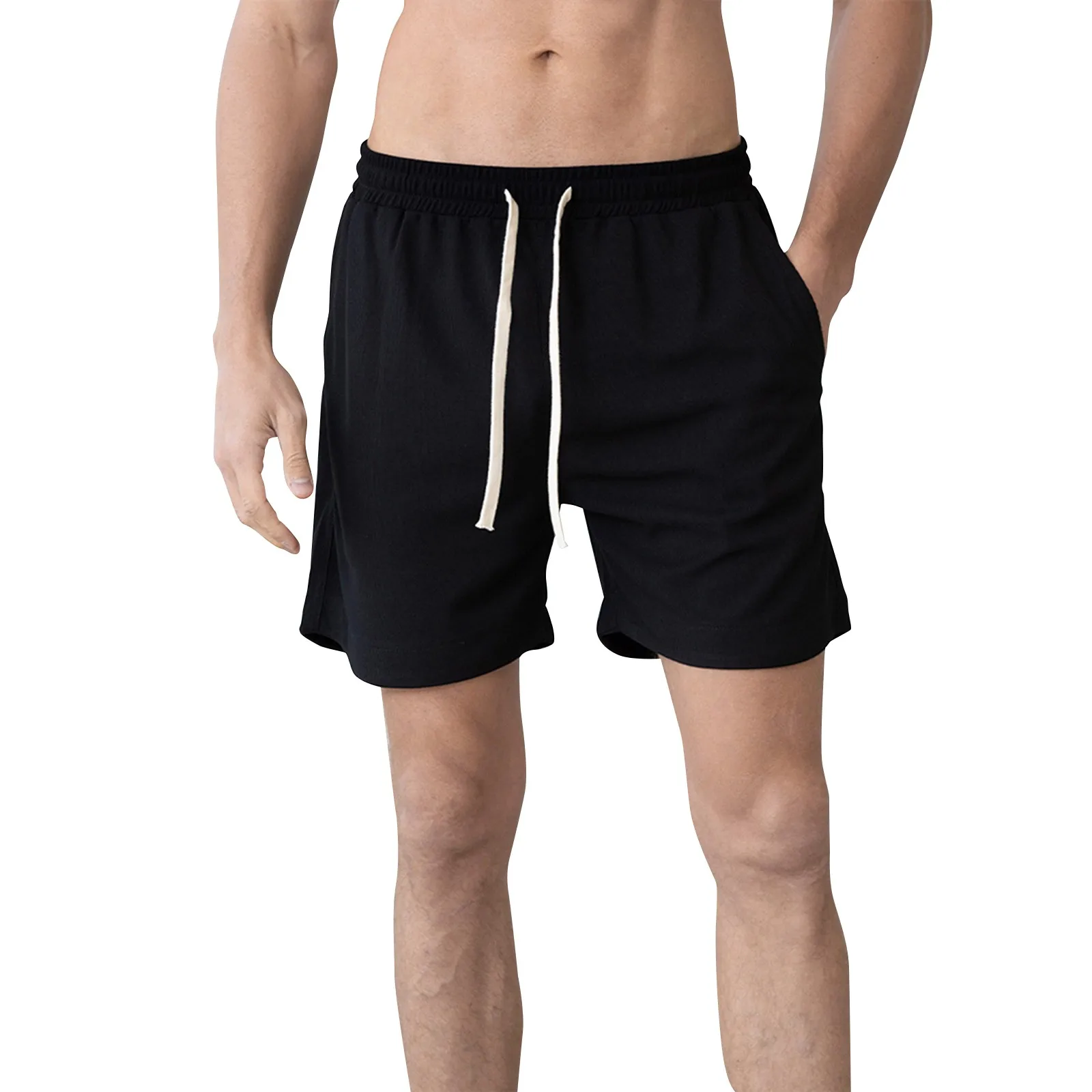 

Men'S Solid Color Loose Drawstring Shorts Men'S Drawstring Casual Shorts Korean Reviews Many Clothes Pantalones Hombre