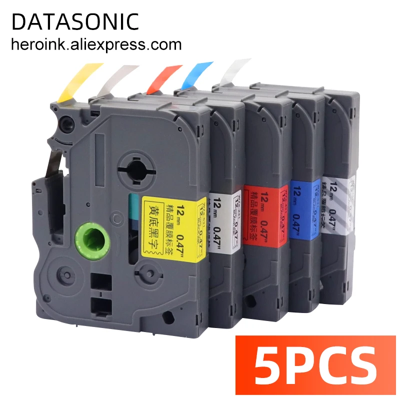 

5 шт. 12 мм TZ231 TZ241 TZ251 TZ 231 241 совместимая лента кассета для Brother P-touch фотоэтикетка лента ламинированная лента