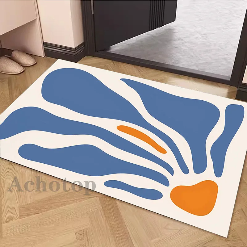 

Irregular Abstract Art Diatom Door Mat Living Room Carpet Fluffy Soft Large Area Carpets Home Decoration Bedroom Rug 400x800mm