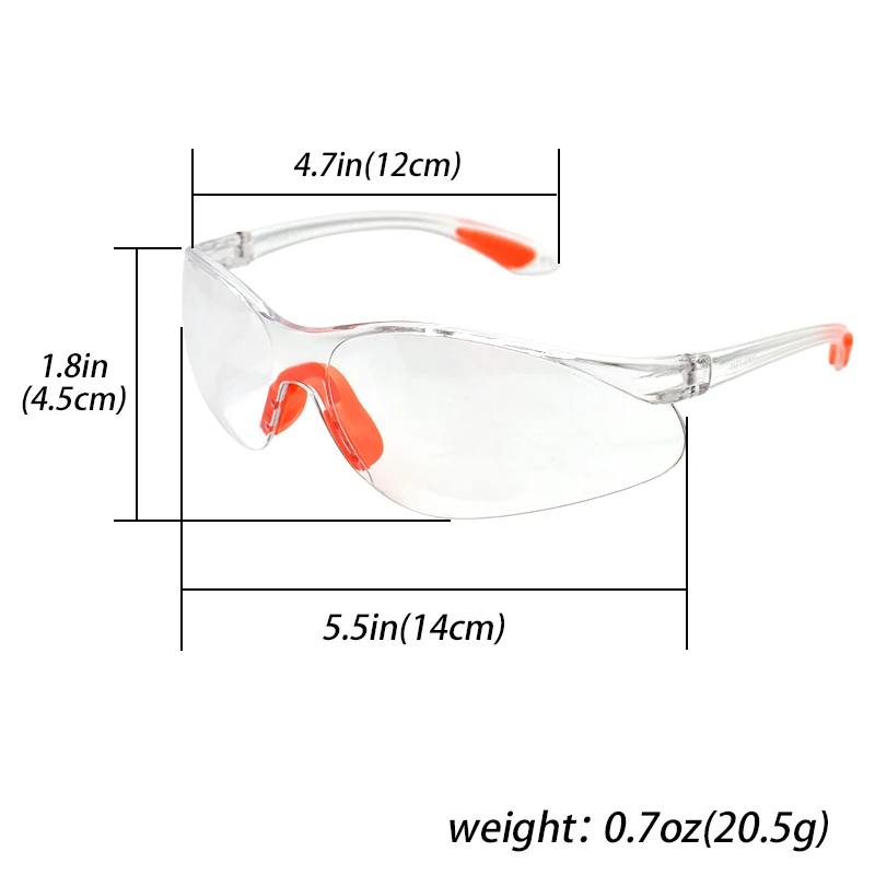 Protective Goggles 12PCS Lab Work Safety Eye Protective Glasses PC Material Anti Impact Wind Dust Proof Goggles Safety Riding Clear Glasses