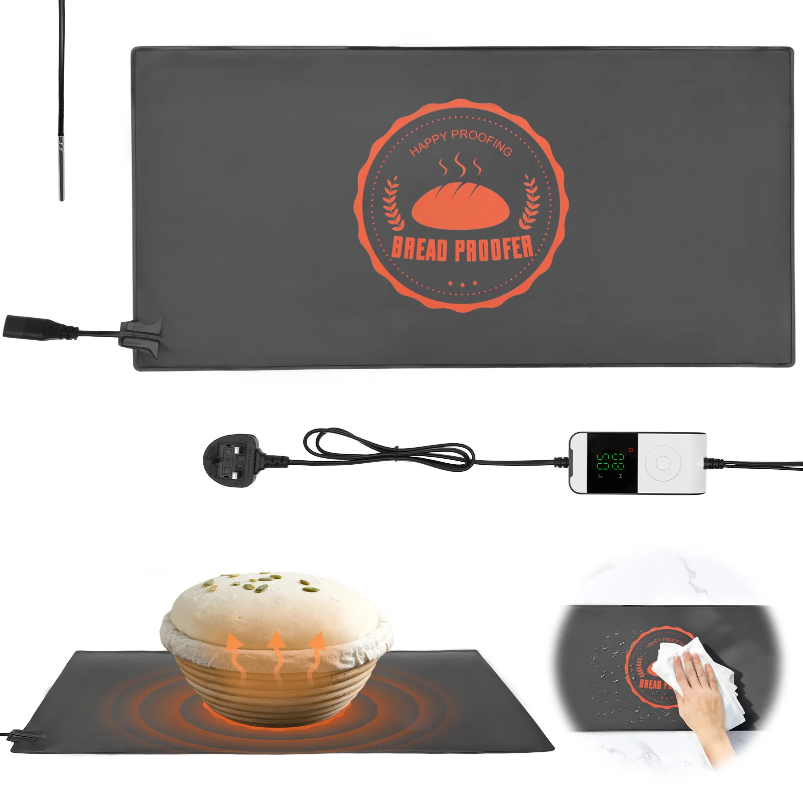 Bread Proofer Warming Mat Adjustable Temperature Dough Starter Mats Sourdough Dough Proofer for Making Bread Home Baking Tools
