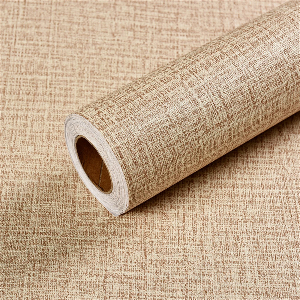 PVC Waterproof Wallpaper Burlap Textured Self Adhesive Vinyl for Bedroom Wall Decor Furniture Renovation Home |