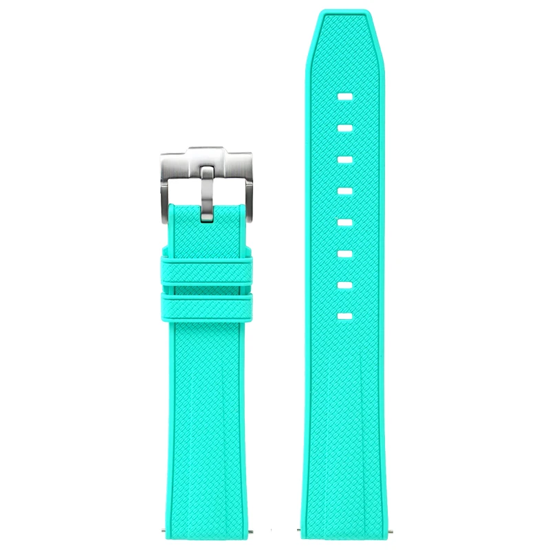 Premium FKM Rubber Watch Strap - Universal Waterproof Sport Wristband with Quick Release
