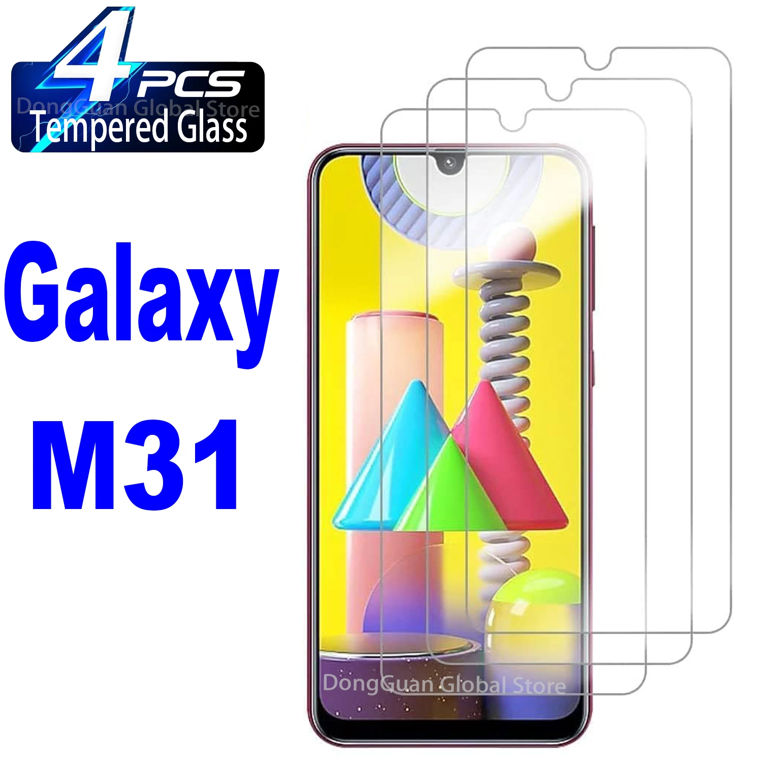 Premium Tempered Glass Screen Protector Film - 2/3/4 Pack