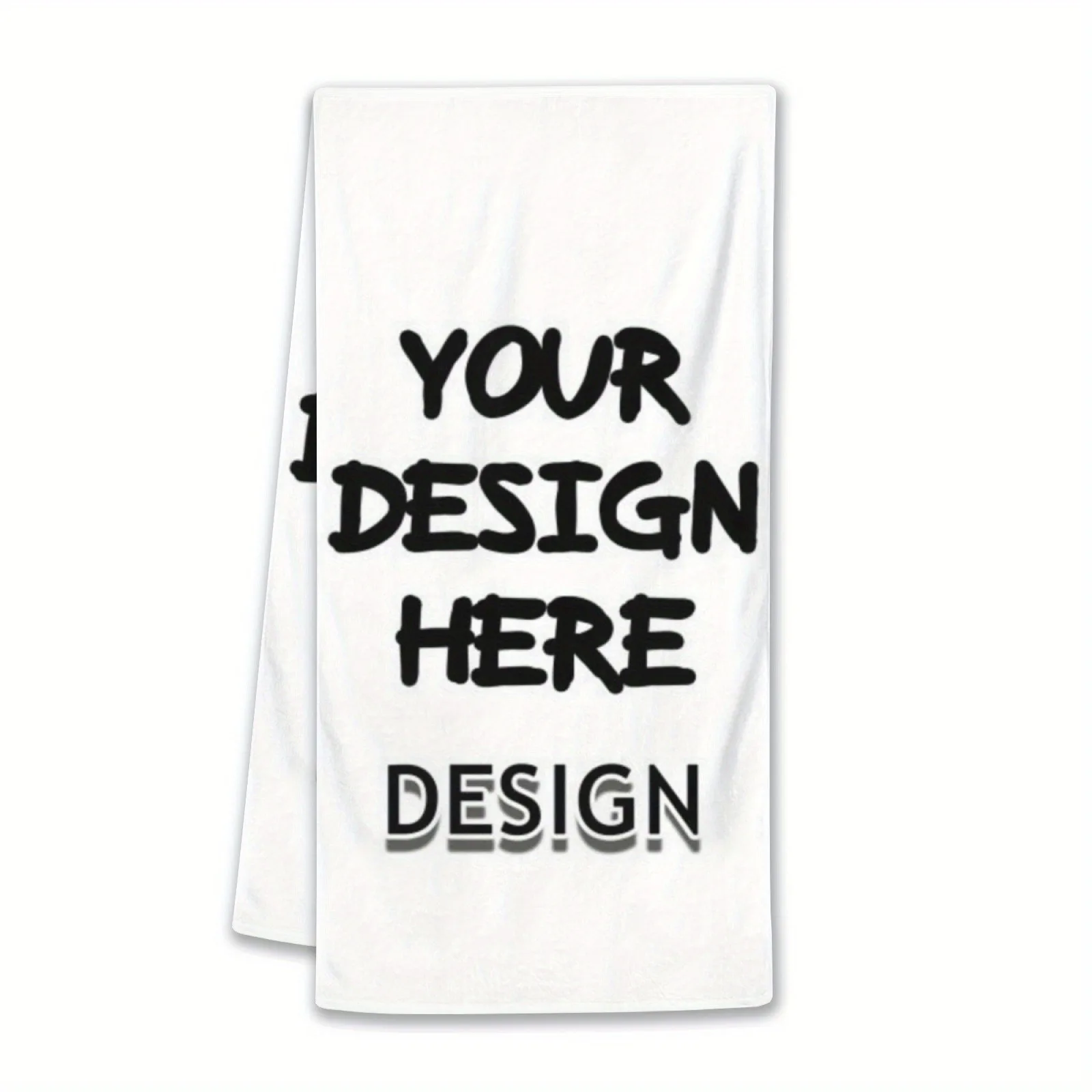 Customized Modern Woven Polyester Towels - Soft, Hand-Washable Rectangular Towels for Indoor and Outdoor Use - Personalized Home Decor and Party Accessory Set